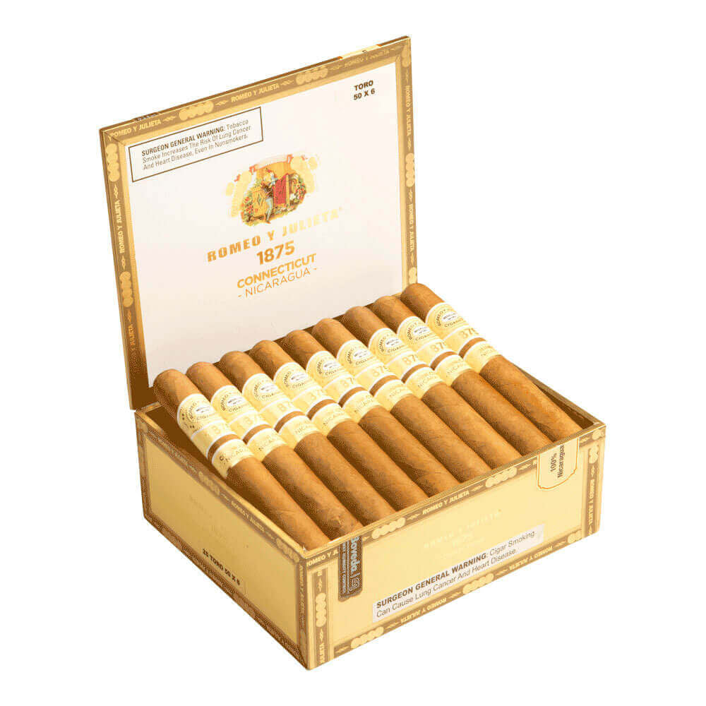 Romeo Y Julieta 1875 Connecticut Nicaragua Toro 52X6 Box of 25