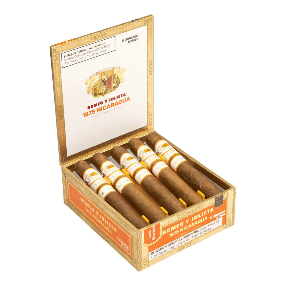 Romeo Y Julieta 1875 Nicaragua Clemenceau En Tubo 50X6 Box of 10